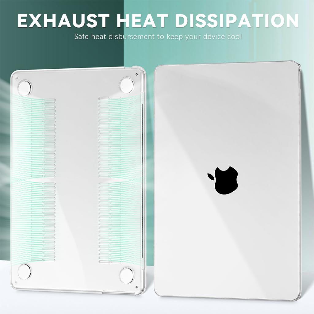 Verilux Transparent Laptop Case for M3 MacBook Air 13.6 inch Case 2022 2023 2024 A3113 A2681 M2 Chip, with Screen Protector, TPU Keyboard Protector, Set of Dust Plugs Verilux Transparent Laptop Case for M3 MacBook Air 13.6 inch Case 2022 2023 2024 A3113 A2681 M2 Chip, with Screen Protector, TPU Keyboard Protector, Set of Dust Plugs